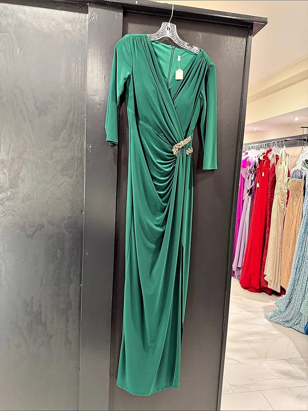 Draped Maxi Dress in Green NWT